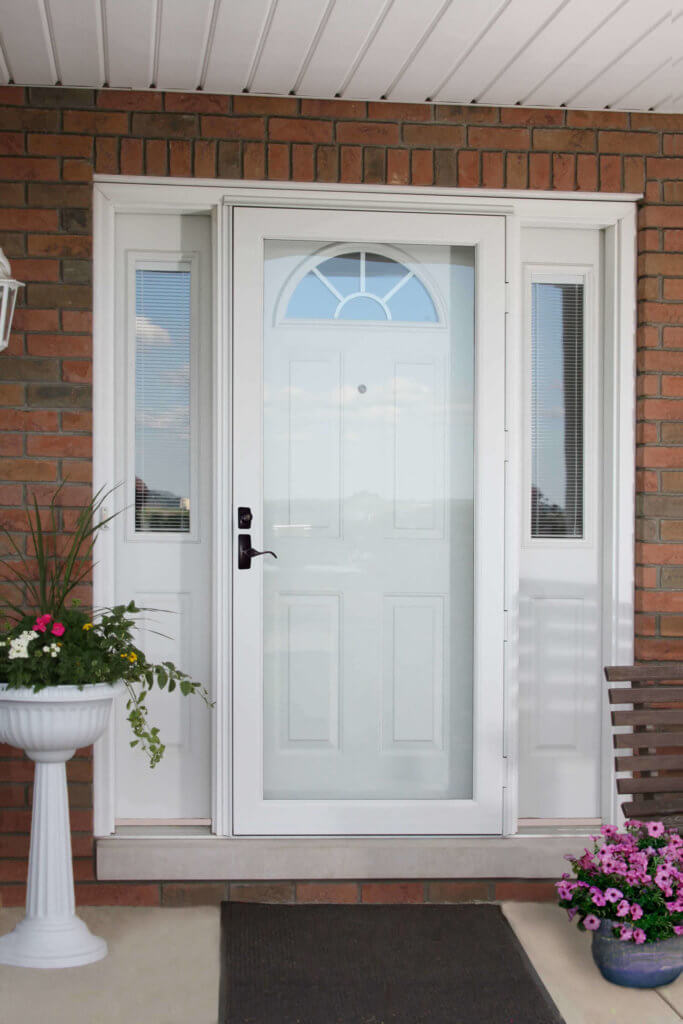 deluxe white door with side windows